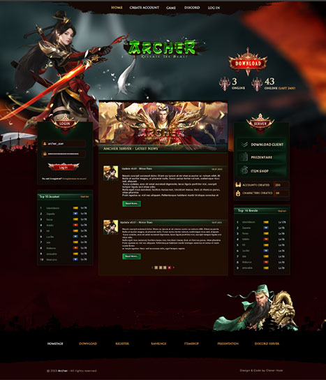 metin2 website template